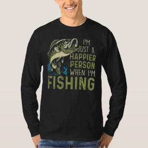 Camiseta Sou apenas uma pessoa mais feliz quando estou pesc