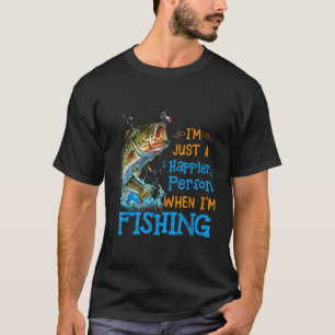 Camiseta Sou Apenas Uma Pessoa Mais Feliz Quando Estou Pesc