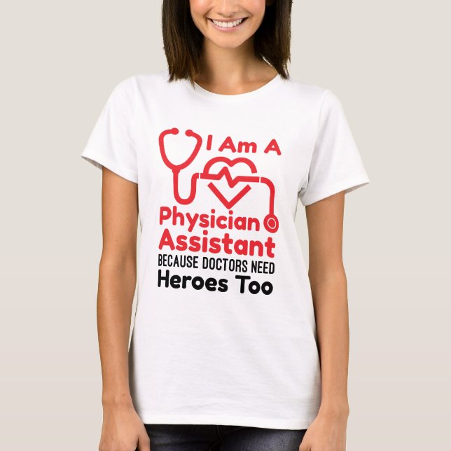 Camiseta Sou assistente médico assistente PA Engraçado Hero (Frente)