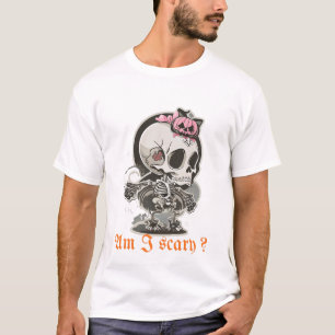 Camiseta Sou Assustador? – Design de Halloween de Esqueleto