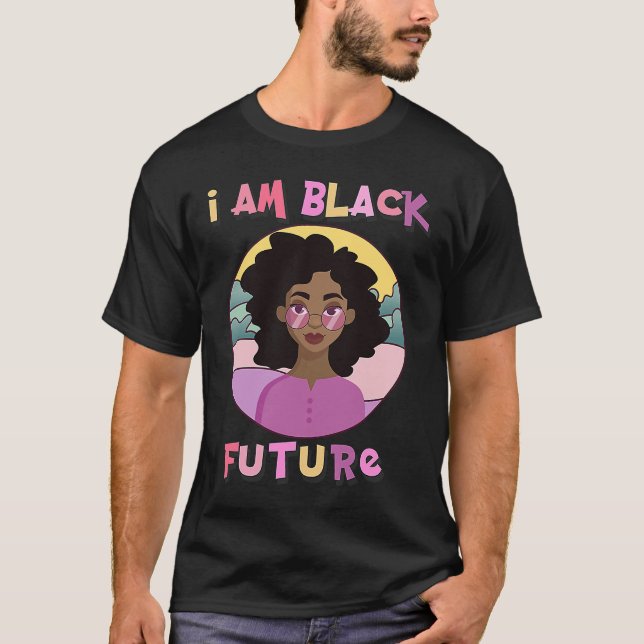 Camiseta Sou Black Future Black Girl Magic Natural Afa Ha (Frente)