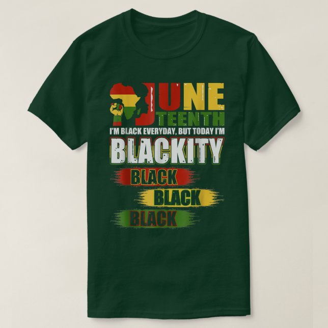 Camiseta Sou Blackity Black African American Men, Women Jun (Frente do Design)