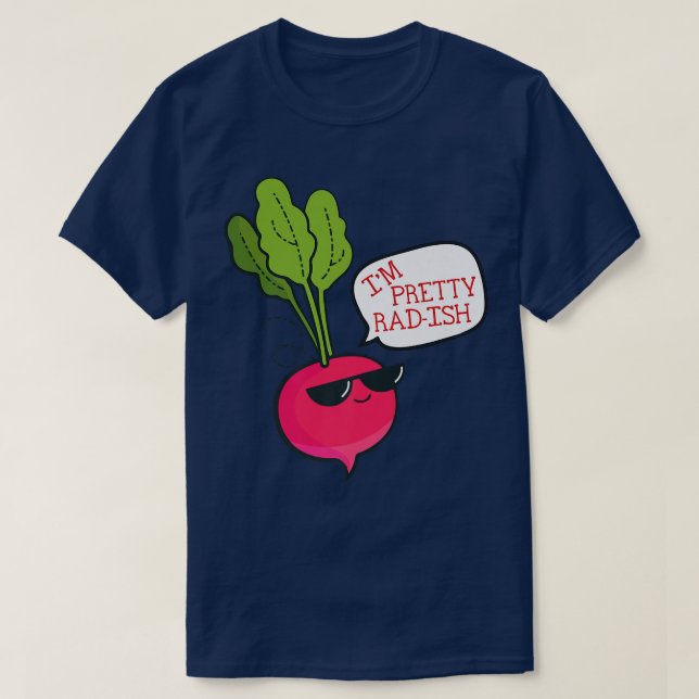 Camiseta Sou Bonito RadIsh, vegetariano engraçado, Radish (Frente do Design)