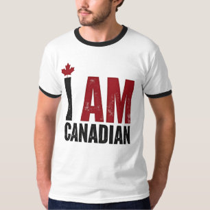 Camiseta Sou canadense - Declaração Patriótica e Folha de M