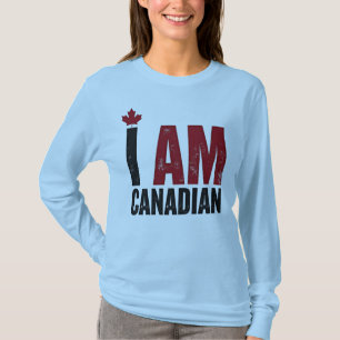 Camiseta Sou canadense - Declaração Patriótica e Folha de M