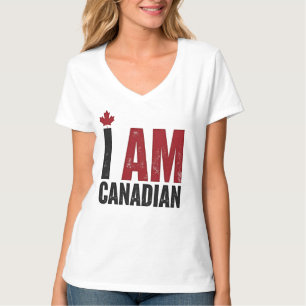 Camiseta Sou canadense - Declaração Patriótica e Folha de M