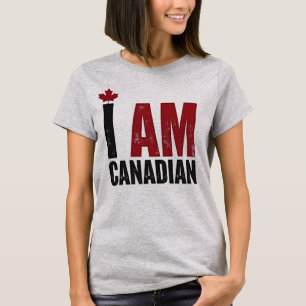 Camiseta Sou canadense - Declaração Patriótica e Folha de M