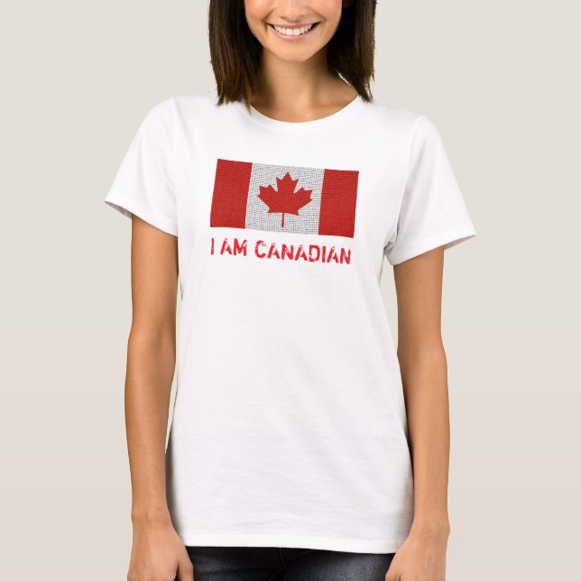 Camiseta Sou CANADIANO Sinalizador Vermelho e Branco (Frente)