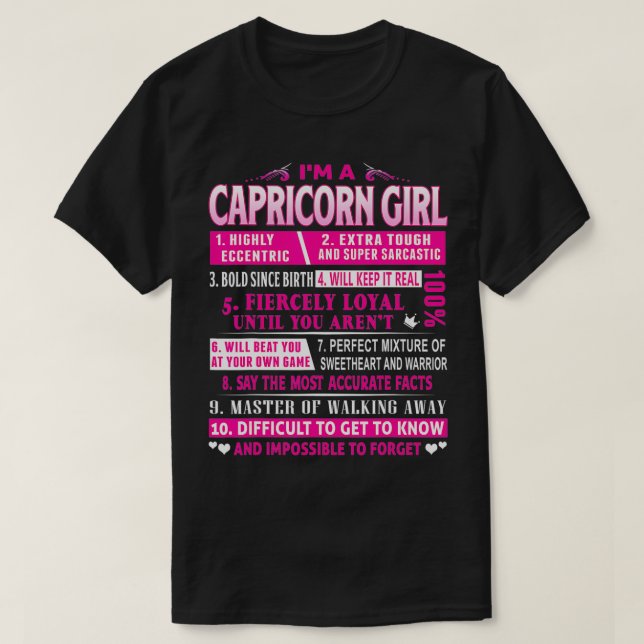 Camiseta Sou Capricórnio Garota Capricórnio Aniversário (Frente do Design)