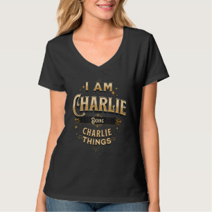 Camiseta Sou Charlie Fazendo Celebração De Coisas Charlie