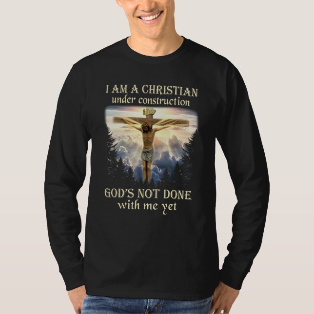 Camiseta Sou Cristão Em Construção Jesus Crucifix (Frente)