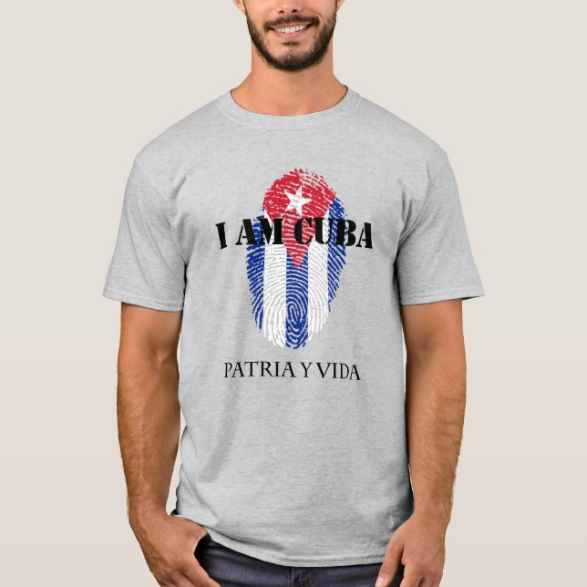 Camiseta Sou Cuba Patria Y Vida Homeland E Life Light (Frente)