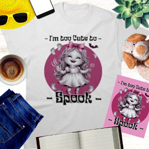 Camiseta "Sou Cute Demais para Assustar," Garota Fantasma d