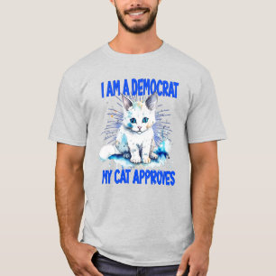 Camiseta Sou Democrata - Meu Gato Aprova