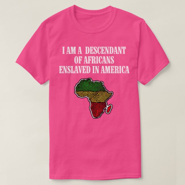 Camiseta Sou descendente de africanos (Frente do Design)