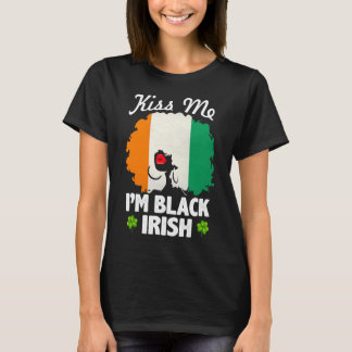 Camiseta Sou Dia de São Patrício Irlandês Negro, Mulher Afr