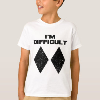 Camiseta Sou Difícil Diamantes Negros Duplos Engraçados Nev