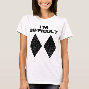 Camiseta Sou Difícil Funny Diamantes Pretos Duplos Esqui Ne