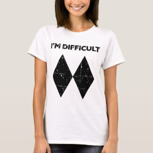 Camiseta Sou Difícil Funny Double Black Diamonds Esqui Neve