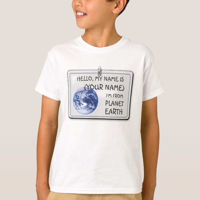 Camiseta Sou do Planeta Terra (personalizável) (Frente)