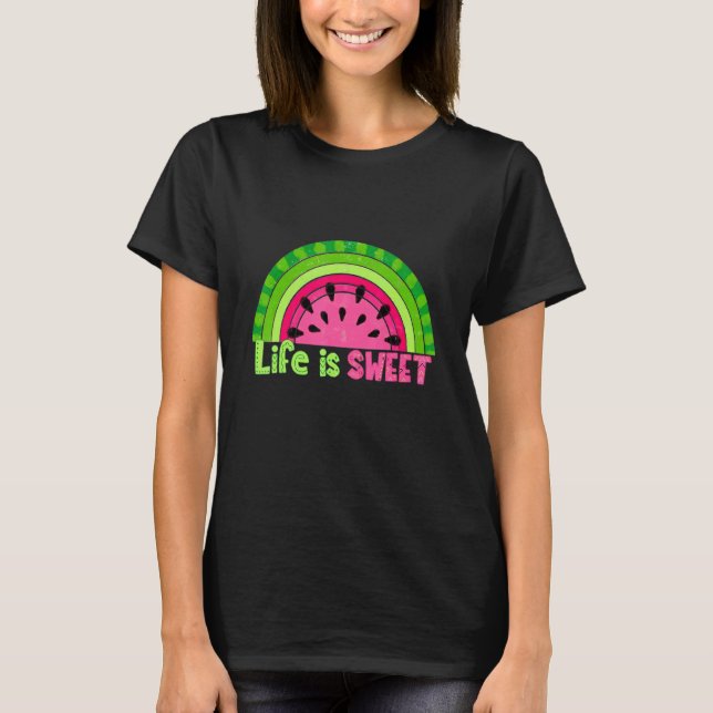 Camiseta Sou doce Rainbow Watermelon Summer Melon Fru (Frente)