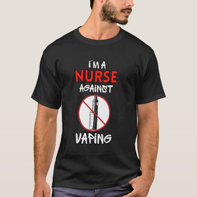Camiseta Sou enfermeira contra o Vaping Anti-Vape Não Fuman (Frente)