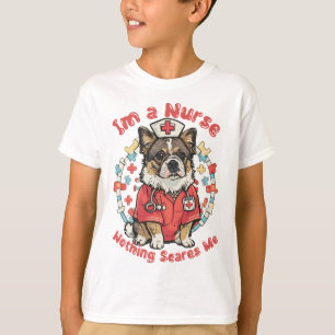 Camiseta Sou enfermeira, nada me assusta, enfermeira Bulldo