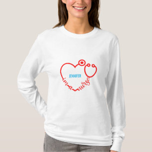 Camiseta Sou enfermeiro Stethoscope Nome personalizado Aniv