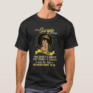 Camiseta Sou Escorpião Para Mulheres Negras Rainha Zodiac A