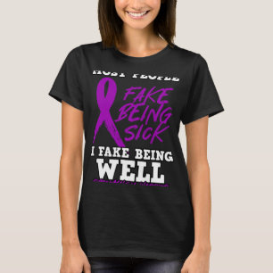 Camiseta Sou Falso Estando Bem. Fibromialgia Roxa Sensibili