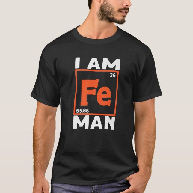 Camiseta Sou Fe Man Química, Química, Professor de Química (Frente)