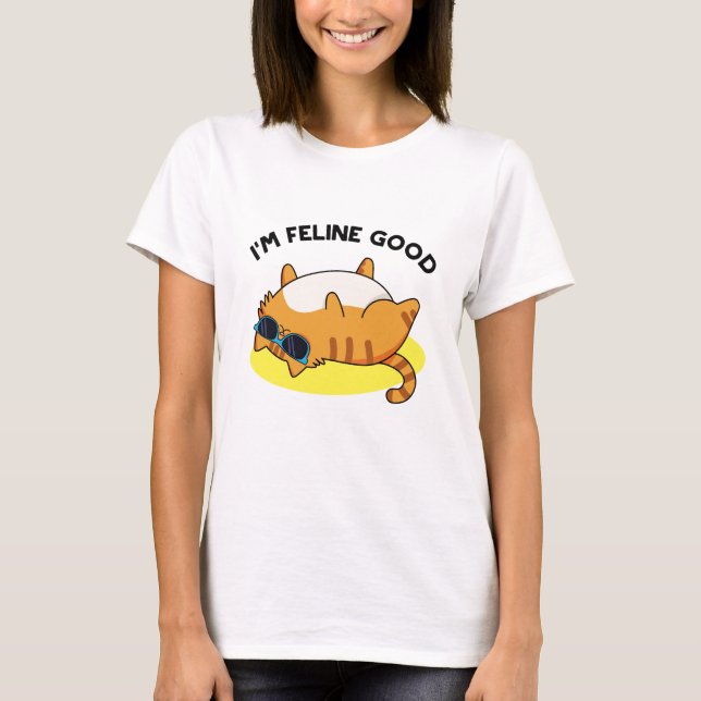 Camiseta Sou Feline, Feline, Gato Feliz, Engraçado, (Frente)