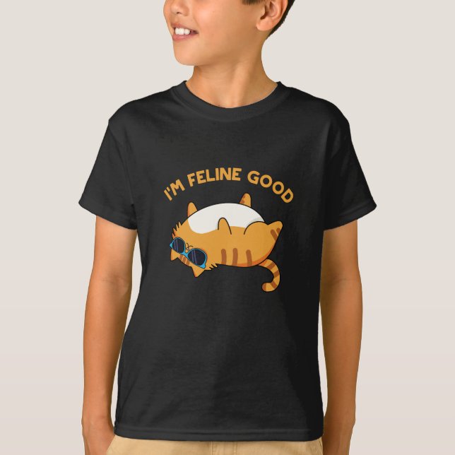 Camiseta Sou Feline, Feline, Gato Feliz, Engraçado, (Frente)