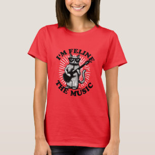 Camiseta Sou Feline The Music   Gato de guitarrista