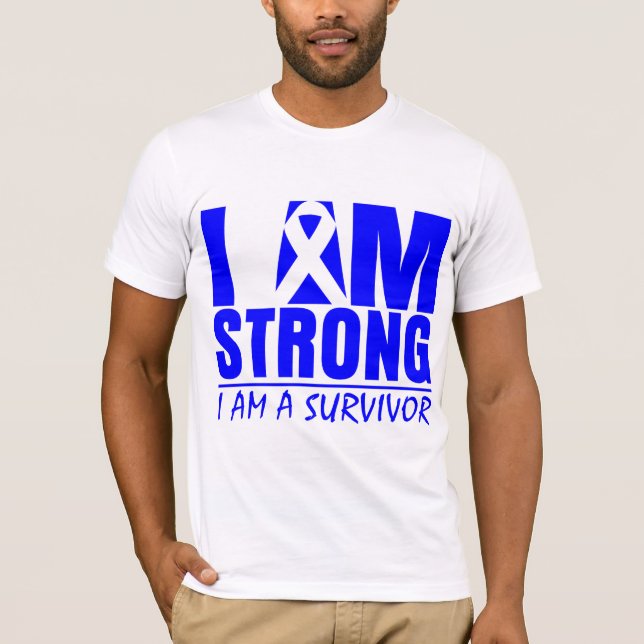 Camiseta Sou forte - sou sobrevivente - Cancer de Colon (Frente)