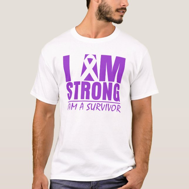 Camiseta Sou forte - sou sobrevivente - doença de Crohn (Frente)