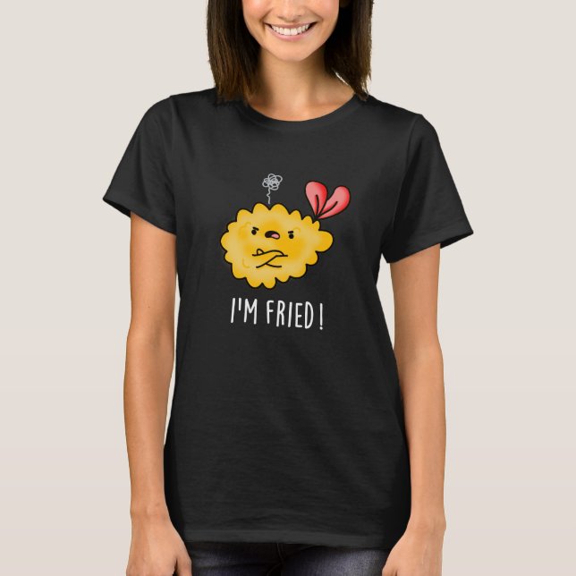 Camiseta Sou Fried Engraçado Tempura Sushi Pun Dark BG (Frente)