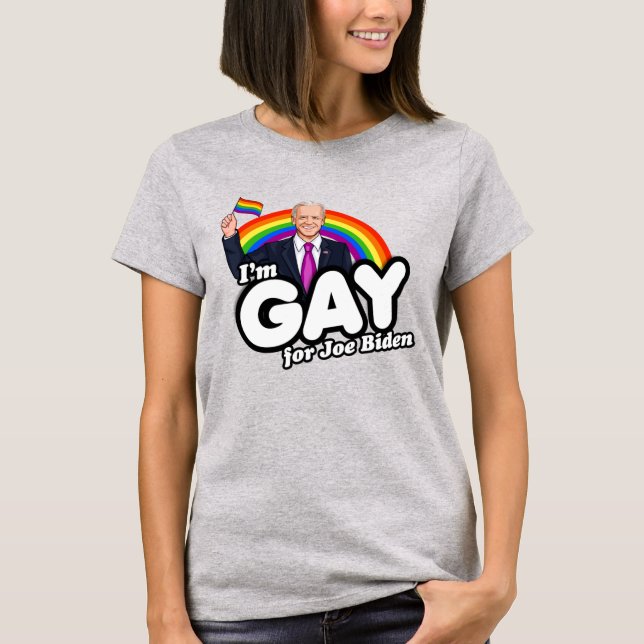 Camiseta Sou gay para Joe Biden (Frente)
