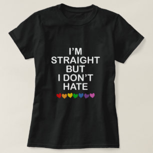 CAMISETA SOU HETERO, MAS NÃO ODEIO CORAÇÕES DE CORTE DE