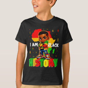 Camiseta Sou história negra meninos afro-americanos negros