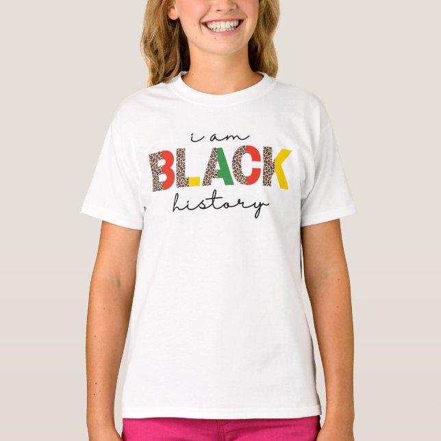 Camiseta Sou História Negra Para Crianças Meninas História  (Frente)