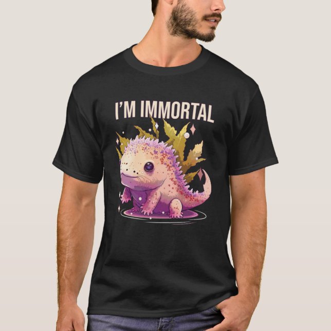Camiseta Sou imortal Axolotl anfíbio mexicano andando Fi (Frente)