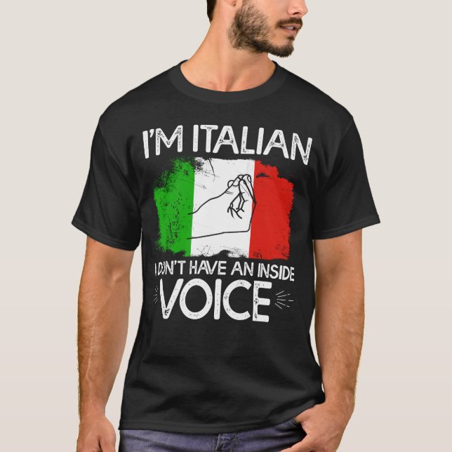 Camiseta Sou italiano, não tenho voz Dentro (Frente)