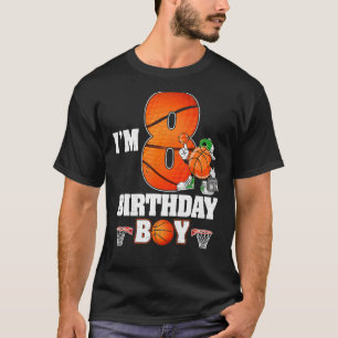 Camiseta Sou jogador de basquetebol de 8 anos.
