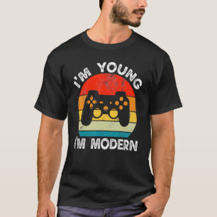 Camiseta Sou jovem, sou moderno retro Gamer Video Game Cons