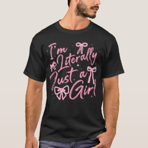 Camiseta SOU Literalmente Só Uma Garota Rosa Laço Coquette