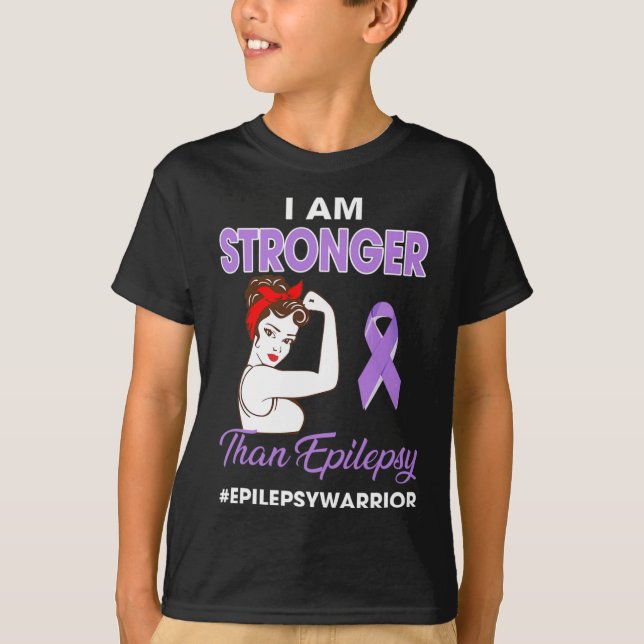 Camiseta Sou mais forte do que a epilepsia... - Advertência (Frente)