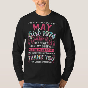 Camiseta Sou May Girl 1974 48º aniversário 48 anos