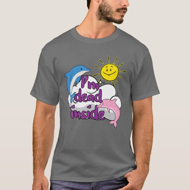 Camiseta Sou Morto Dentro Golfinhos Cheios e Sol (Frente)