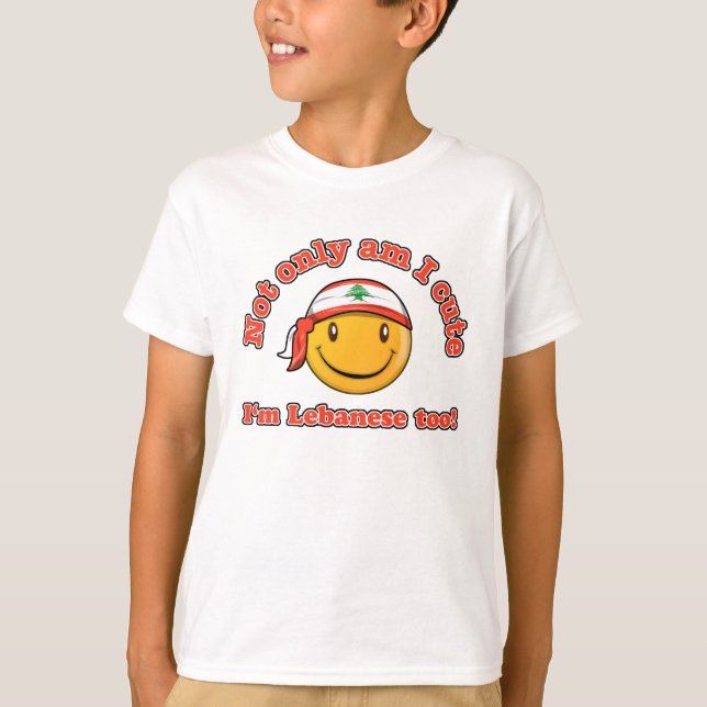 Camiseta Sou não somente eu bonito mim sou libanês (Frente)